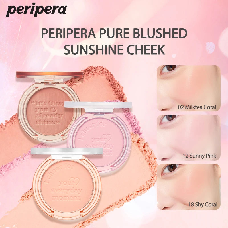 Single Color Blush Palette, Matte Fine Powder Cheek Blush, Non-Cakey, Long-Lasting, Nude Makeup, K-Beauty Cosmetic