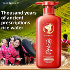 500ml Wash Rice Water Hair Shampoo Anti Dandruff Shampoo Professional Hair Care Clean Scalp and Improve Scalp Environment