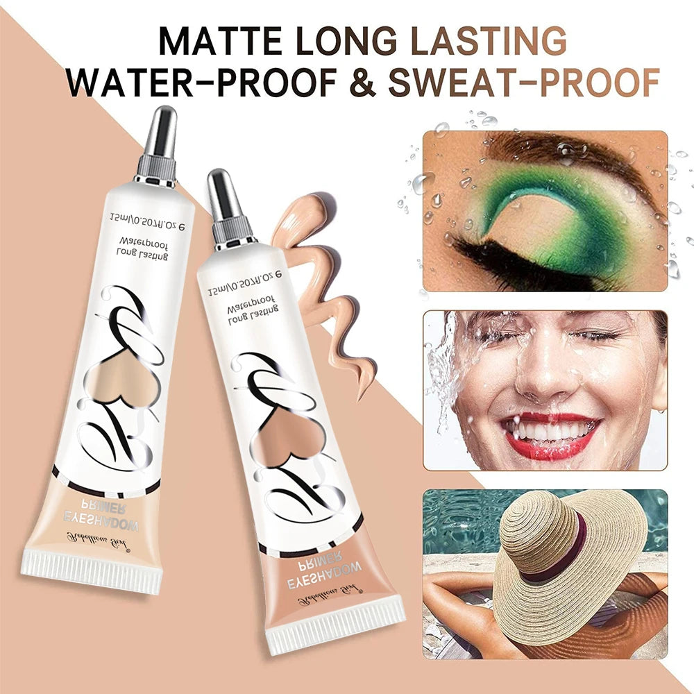 White Dark Matte Eye Shadow Primer Suitable for Oily Eyelid Eye Makeup Base Waterproof and Stain Resistant,Durable Cream Liquid
