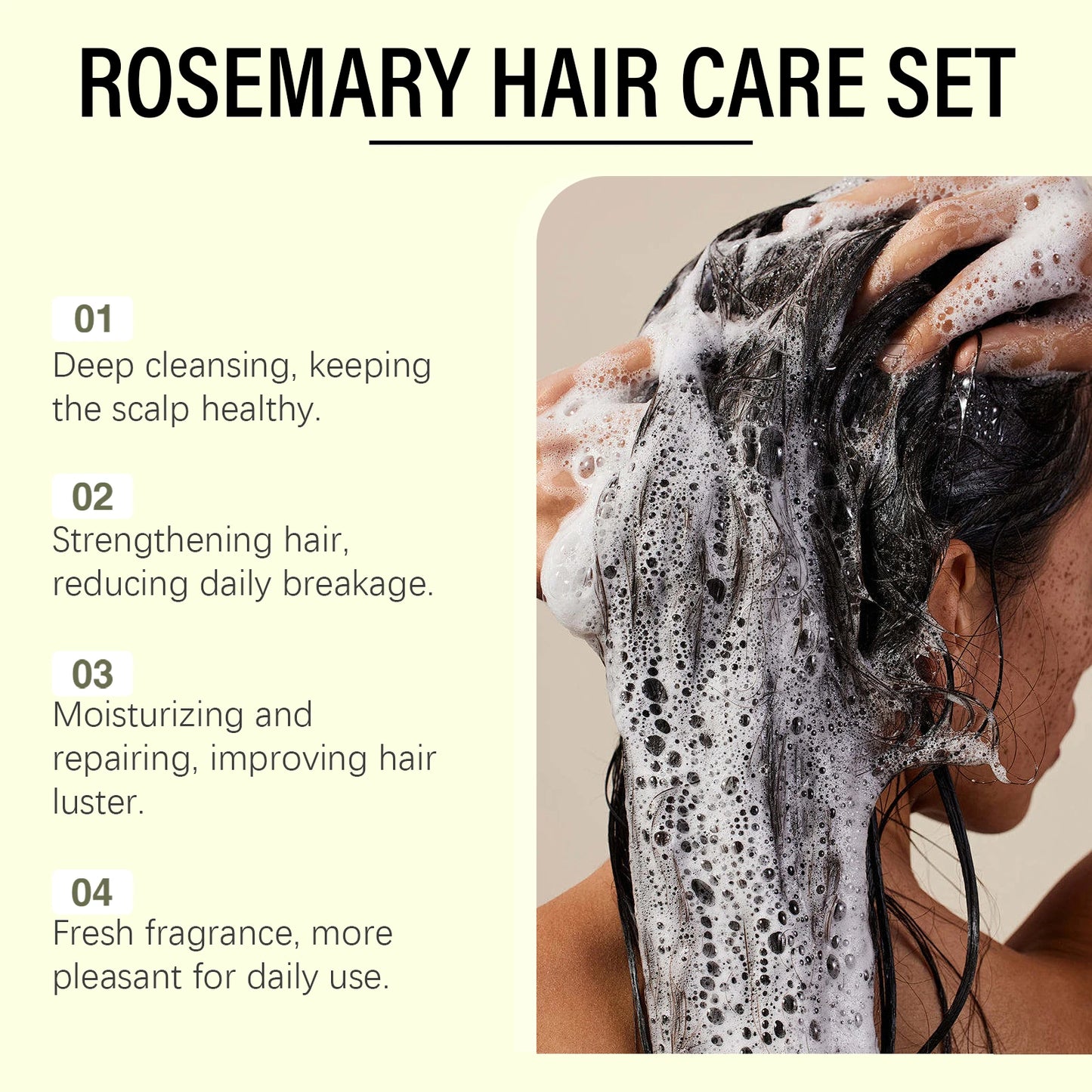 Rosemary Shampoo Conditioner Set Hair Repair Conditioning Prevent Loss Cleansing Dandruff Strengthen Root Hair Regrowth Care
