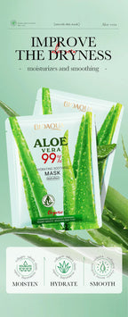 1 Piece BIOAOUA Aloe Hydrating Soothing Facial Mask Moisturizing Preventing Roughness and Dryness Face Mask Sheet Skin Care