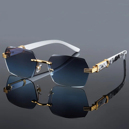 Fashion Rimless Sunglasses Men Populare Frameless Sun Glasses Male Classic Small Square Summer Traveling Shades