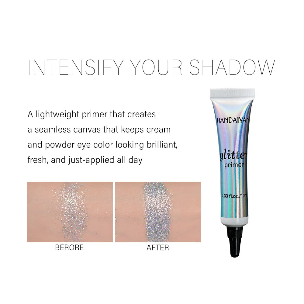 HANDAIYAN Sequin Glitter Primer Makeup Glue Eyeshadow Primer For Lips Eyes Face Long Lasting Multi-Functional Primer