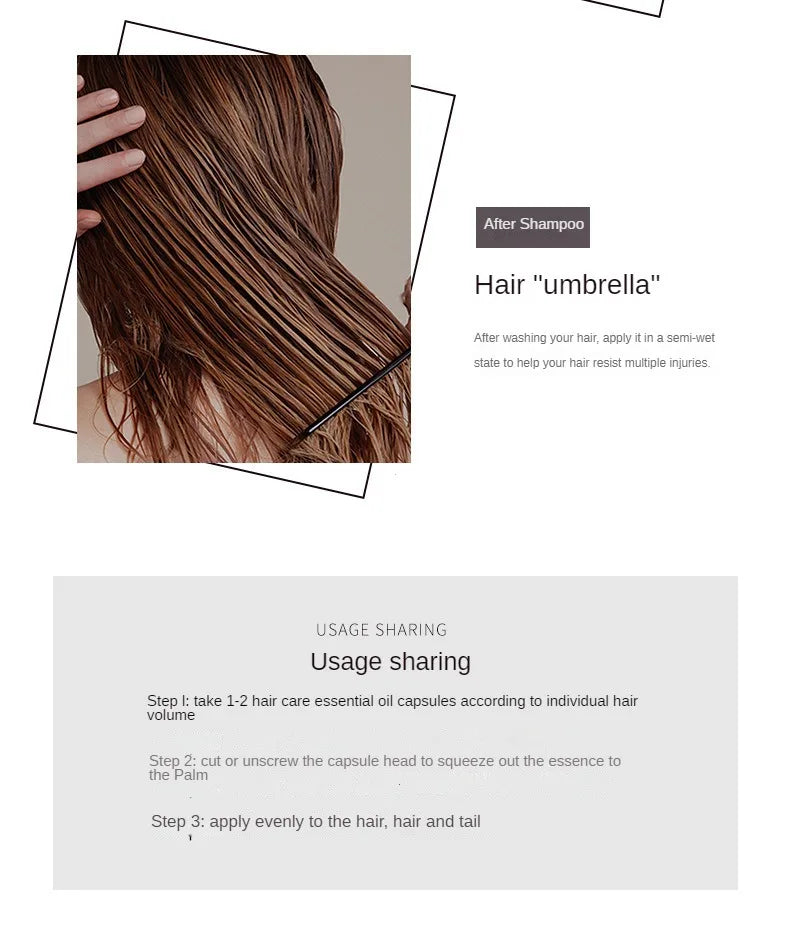 Hair Styling Serum Frizzy Dry Hair Rose Essence Oil Capsules Leave-in Anti Frizz Conditioner Repair Hair Care