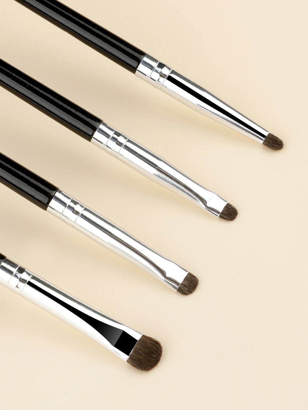 4-Pcs SET OF EYE MAKEUP TOOLS INCLUDING DETAIL BRUSH, EYE SHADOW BRUSH, EYELINER BRUSH, UNDER-EYE BRUSH, EYEBROW BRUSH