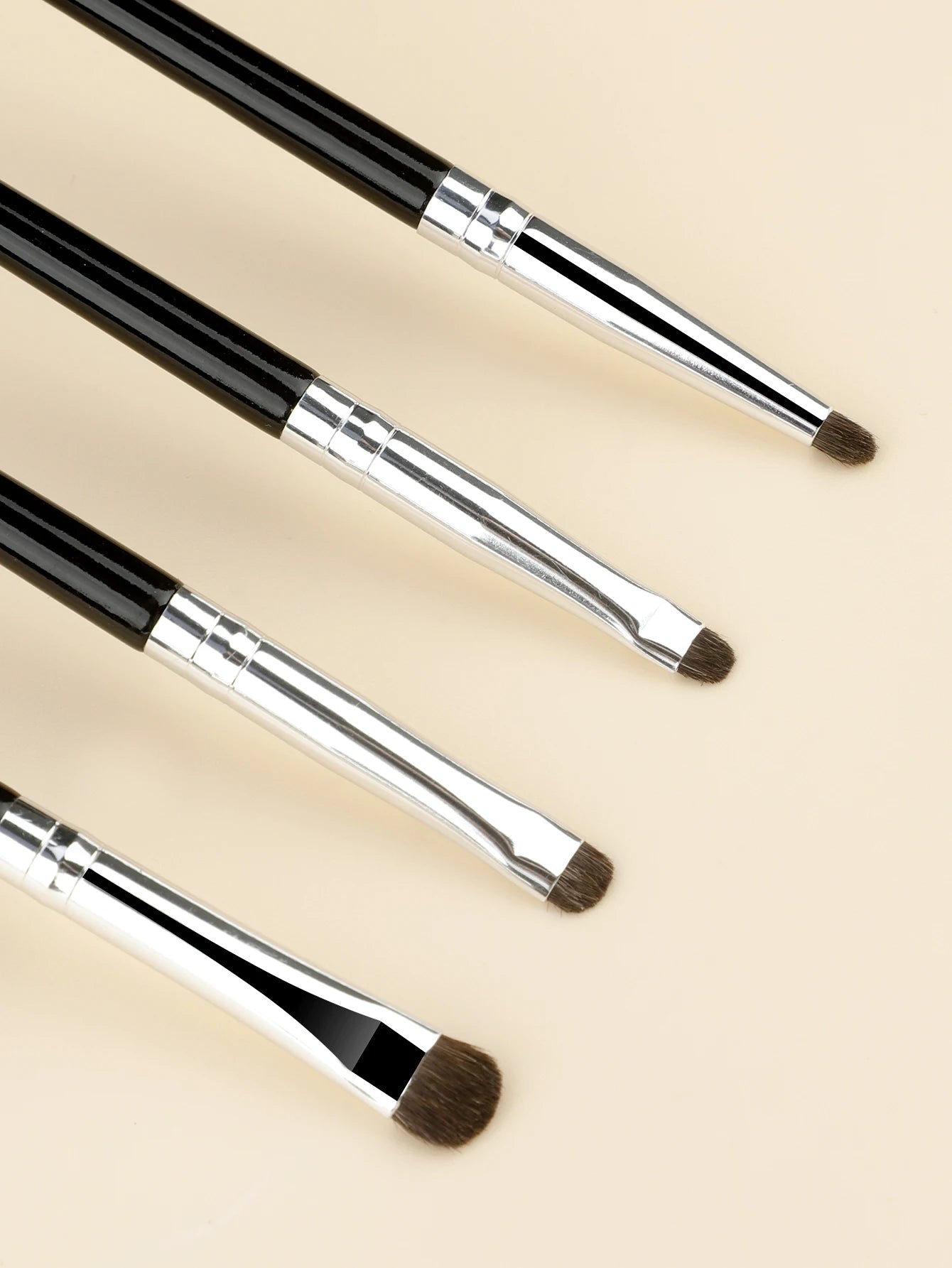 4-Pcs SET OF EYE MAKEUP TOOLS INCLUDING DETAIL BRUSH, EYE SHADOW BRUSH, EYELINER BRUSH, UNDER-EYE BRUSH, EYEBROW BRUSH