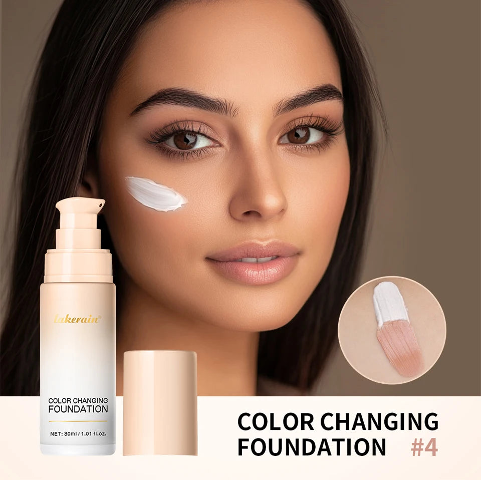 Color Changing Foundation 4 In 1 Moisturizer Longwearing Waterproof Concealer Even Skin Toning Sunscreen Spf 30 Whitening Makeup