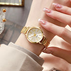 Luxury Watch for Women Simple Round Dial Stainless Fashion Gold Bracelet Quartz Wristwatch Students Ladies Watches Reloj Mujer