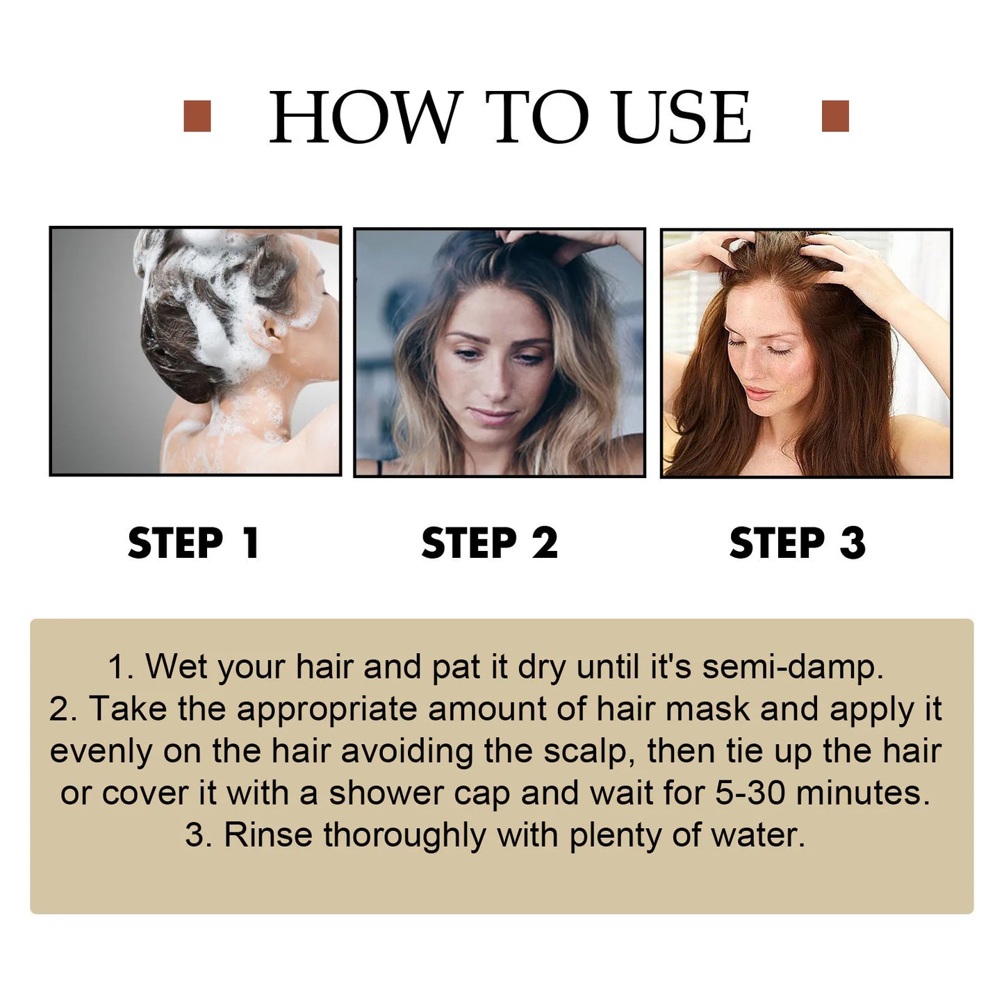 Keratin Hair Mask Magical 5 Second Repair Damage Frizzy Soft Smooth Shiny Hair Deep Moisturize Hair Treat Repair Hair Care Mask