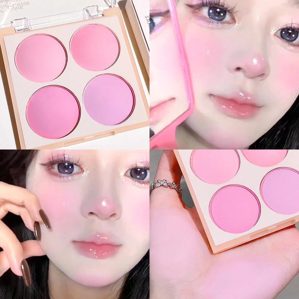 4-color blush bright warm color natural nude makeup effect brightening lasting easy to color face beauty cosmetics