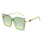 Women  Sun Glasses Streetwear Large Frame Eyewear GogglesHollow Out Square One-piece Sunglasses Women MenGlasses