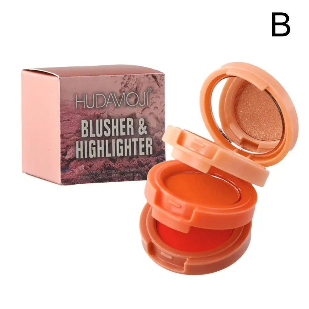 Pink Peach Blush Powder 3 In 1 Matte Blush  Low Saturation Soft Fog Blush Brightening Face Blusher Rouge Makeup Cheek Tint