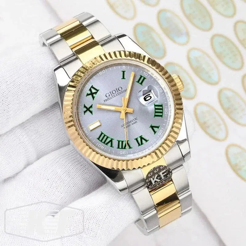 Luxury New Automatic Watch For Men Mechanical Movement Watches Stainless Steel Silver Gold Rome Blue Green Sappihre Glass