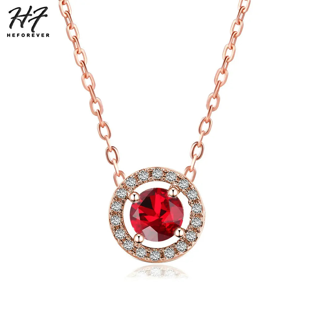 Wedding Round Pendant Necklaces For Women Engagement Female Jewelry Women's Choker Chain On The Neck Shiny Jewellry N095-M