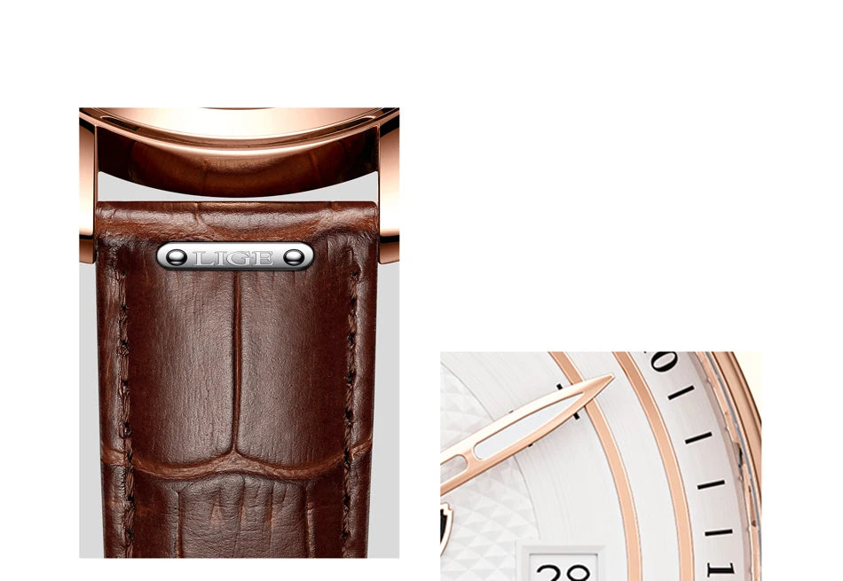 LIGE Top Brand Luxury Watch for Men Business Casual Men's Watches Wristwatch Man Quartz Chronograph Waterproof Watches Clock New