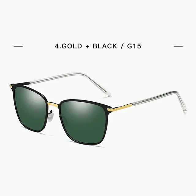 New Arrival Stylish Polarized Sunglasses Men Square Metal Frame Grey Glasses fashion Men Driver driving sunglasses UV400