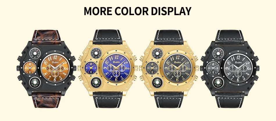 Luxury Sports Watches for Men Top Brand Casual Military Big Dial Cool Man Unique Wristwatch Male Decorative Compass Quartz Clock