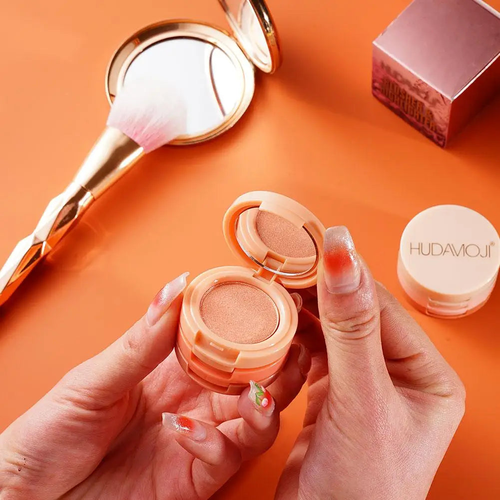 Pink Peach Blush Powder 3 In 1 Matte Blush  Low Saturation Soft Fog Blush Brightening Face Blusher Rouge Makeup Cheek Tint