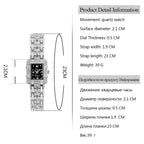 Luxury Sliver Metal Women Bracelet Wrist Watch Top Brand Fashion Crystal Quartz Watch Elegant Square Ladies Clock Reloj Mujer