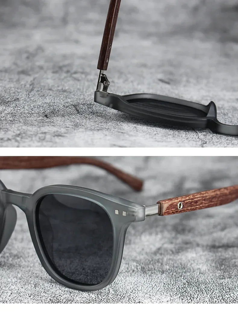 Luxury Wood Grain Leg Rice Nail Sunglasses for Women Car-driving Eyeglasses for Men Sun Shading Eyewear UV Protection Sunglasses
