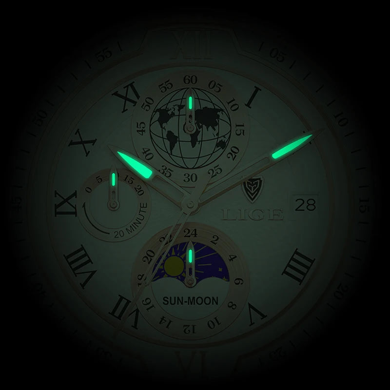 LIGE Top Brand Luxury Watch for Men Business Casual Men's Watches Wristwatch Man Quartz Chronograph Waterproof Watches Clock New