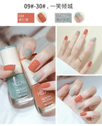 Nail Polish Without Baking Lamp White Fine Glitter Non-baking Non-peel Transparent Shiny Oil Base Coat Nude Nail Polish