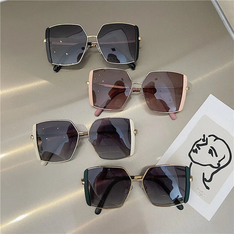 Luxury Oversized Polarized Sunglasses Women Face Slimming Designer Frame UV Protection High Quality Premium Fashion Eyewear