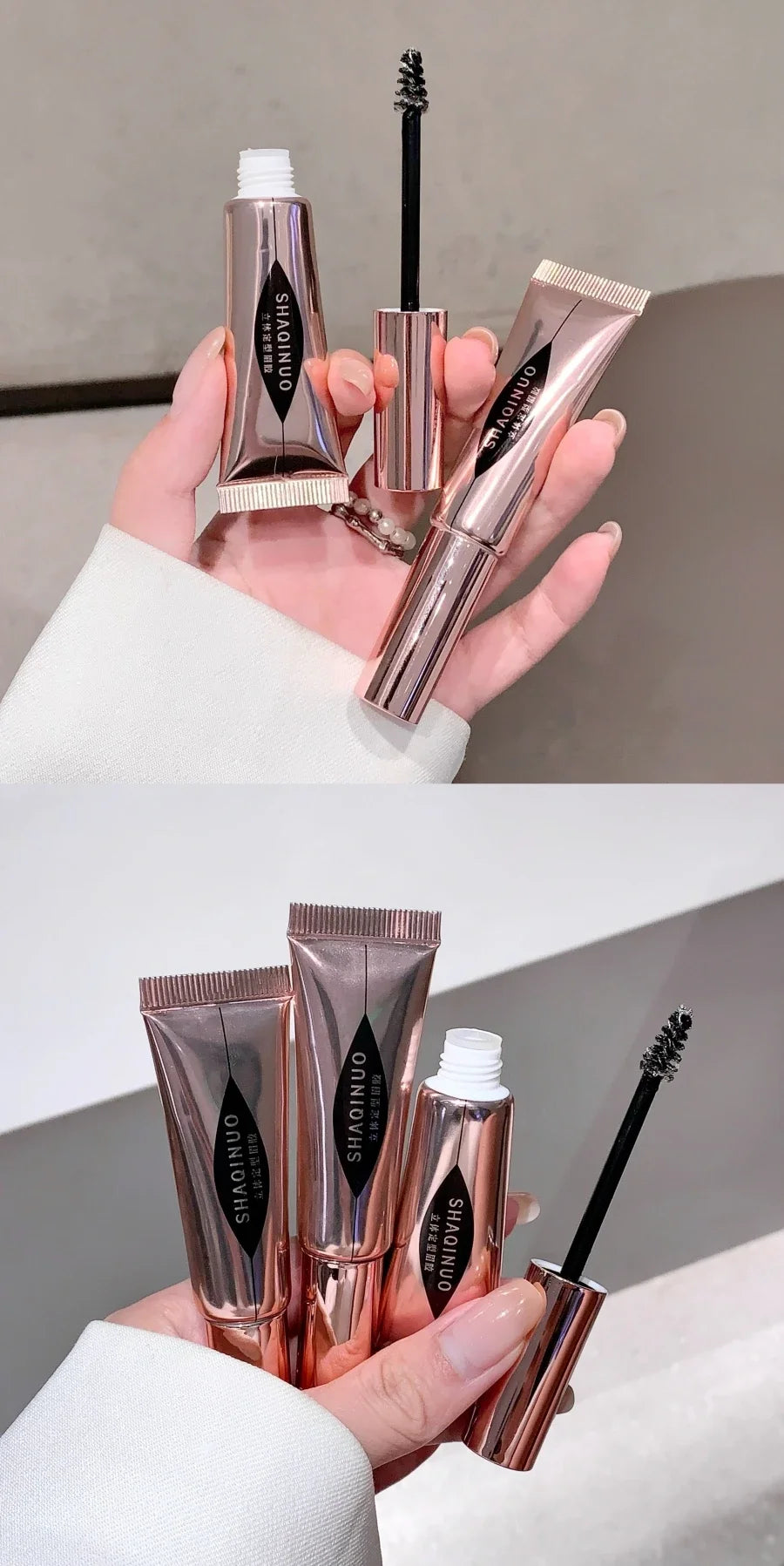 Eyebrow Styling Gel Easy to Shape & Long-Lasting Hold, Small Brush for Effortless Application, Naturally Colored for Al