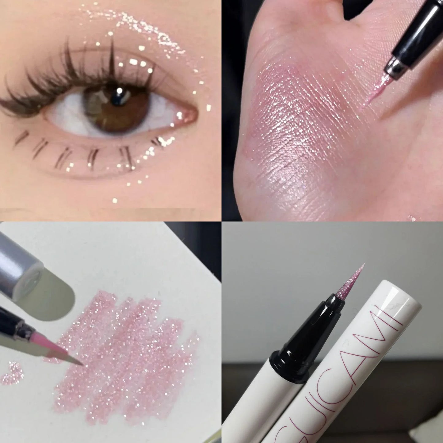 Diamond Glitter Eyeshadow Liner Pencil Face Makeup Highlighter Long lasting Matte Pink Silkworm Champagne Gold Eyeliner Pen