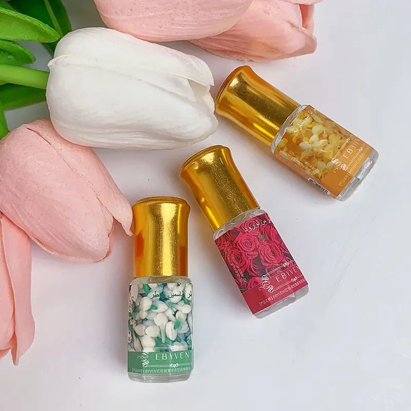 3ml Arabian Floral Perfume Natural Jasmine Rose Osmanthus Scent Eau De Toilette Unisex Fresh Longlasting Portable Roller Perfume