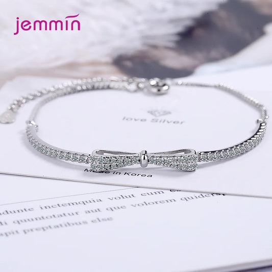Luxury 925 Sterling Silver Crystal Bracelets For Women Girls Trend Fashion Jewelry Valentines Day Gift Wholesale
