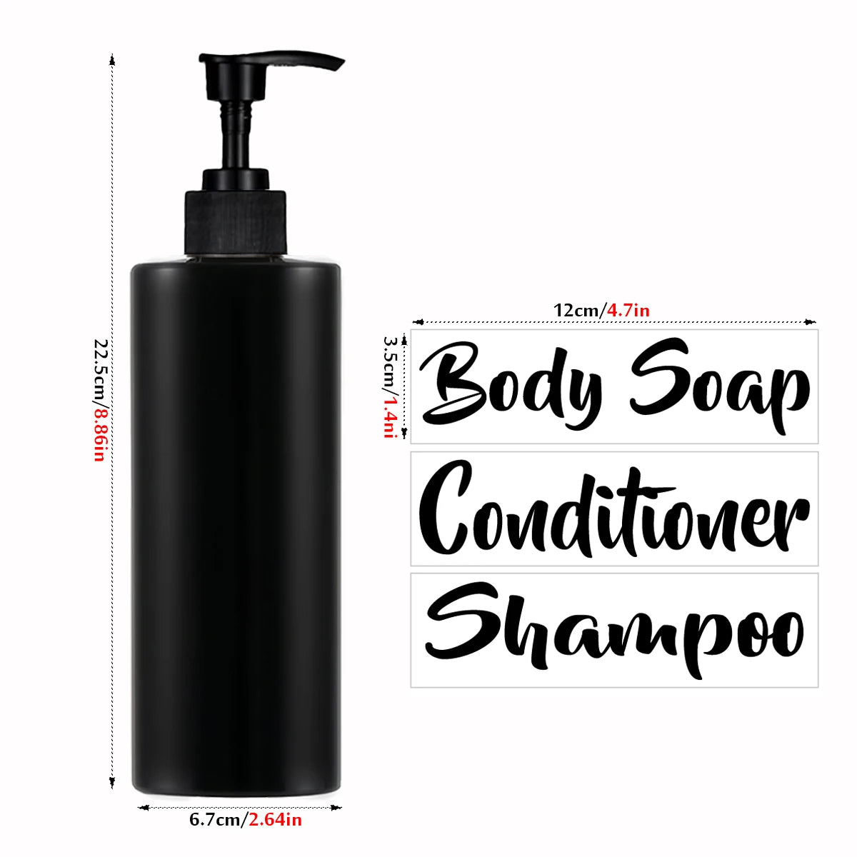 Shampoo Conditioner Bodywash Soap Dispenser Bathroom Shower Soap Dispenser Empty Shampoo Bottle Bathroom Essential