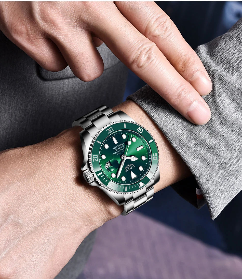 LIGE Top Luxury Watches For Men Fashion 30M Waterproof Luminous Date Quartz Wristwatches Casual Business Mens Watch Roloj Hombre