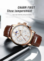 Men's Watches LIGE Top Brand Luxury Men WristWatch For Men Leather Quartz Watch Sports Waterproof Male Clock Relogio Masculino