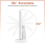 Pro Vanity Mirror with 21 LED Natural Light Tri-Zone Magnification USB-C Anti-Glare 180° Adjustable for Makeup & Skin Care