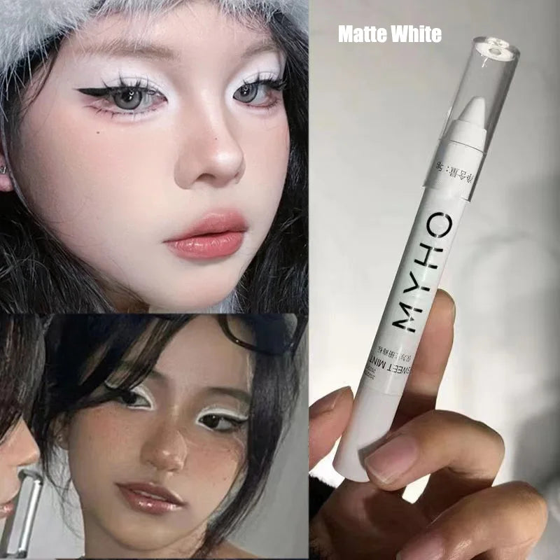 1pc Shimmering Highlight Stick, Glitter White Eyeshadow Pencil for Bright Eyes, Dazzling Effect Makeup Highlighter Pencil, Bronzer type