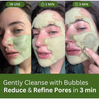 Holy Basil Bubble Deep Mask,Carbonated Water Face Cleansing Pores Blackheads Sebum,Clay Mud Mask Wash-Off Pack,Korean Skincare