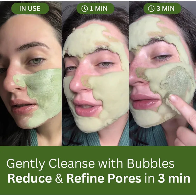 Holy Basil Bubble Deep Mask,Carbonated Water Face Cleansing Pores Blackheads Sebum,Clay Mud Mask Wash-Off Pack,Korean Skincare