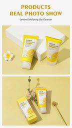 Lemon Face Wash Facial Cleanser Face Exfoliating Gel Moisturizing Remove Dead Skin Blackhead Exfoliator Facial Scrub Exfoliation