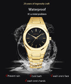 Luxury unique watches for men alloy steel with quartz watches simple line dial business party men watches fashion men's watches