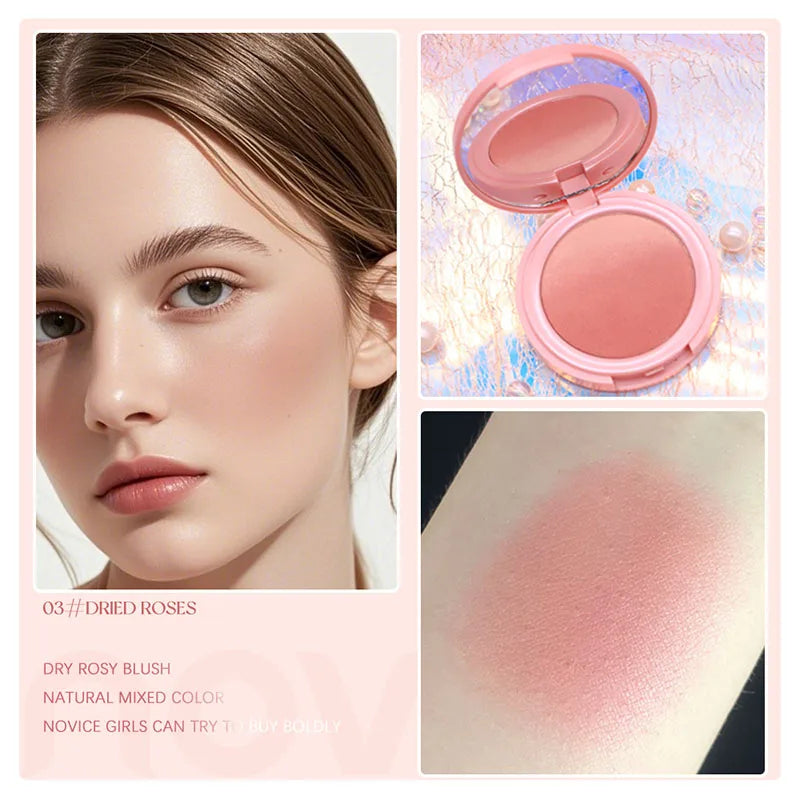 Vibrant Blush Palette, Multi-Color Gradient Design, Lightweight & Blendable Color, Face Cosmetics, With Easy-To-Use Mirror