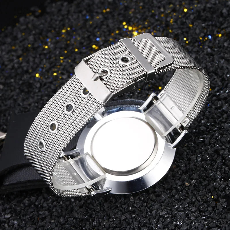 New Famous Silver Casual Geneva Quartz Watch Women Metal Mesh Stainless Steel Dress Watches For Gift Relogio Feminino Hot Clock