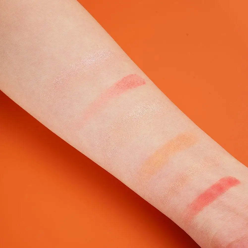 Pink Peach Blush Powder 3 In 1 Matte Blush  Low Saturation Soft Fog Blush Brightening Face Blusher Rouge Makeup Cheek Tint
