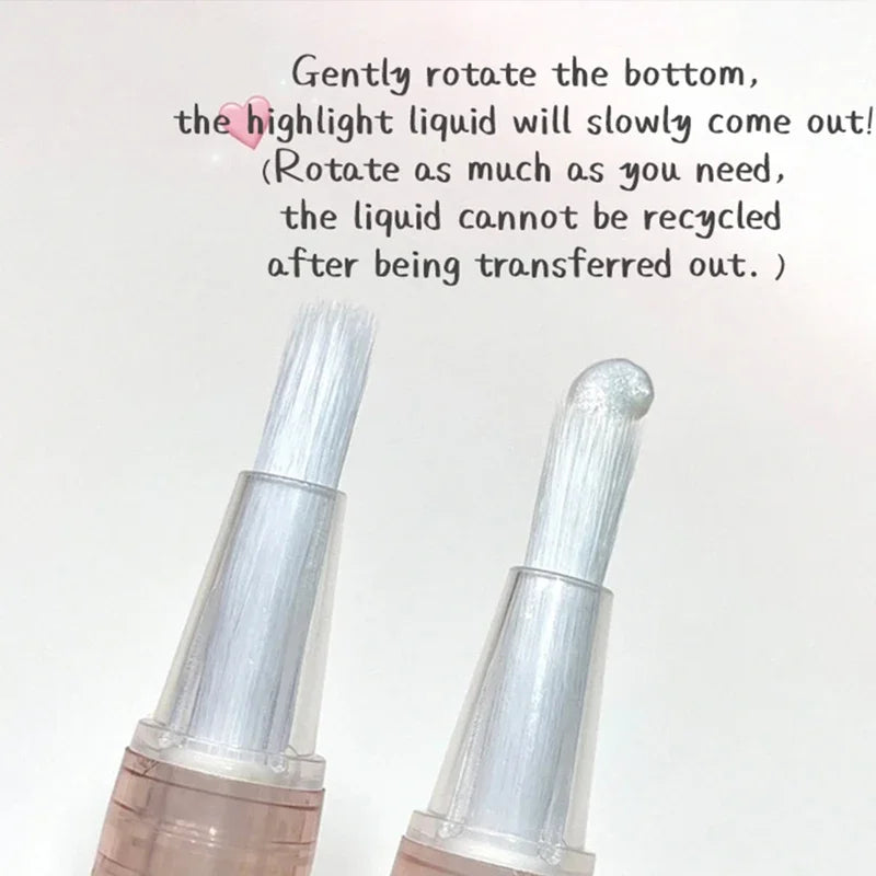 Waterproof Shiny Diamond Highlight Pen Eye Makeup Highlighter Long Lasting Pearl White Brighten Silkworm Shadow Liquid Highlight