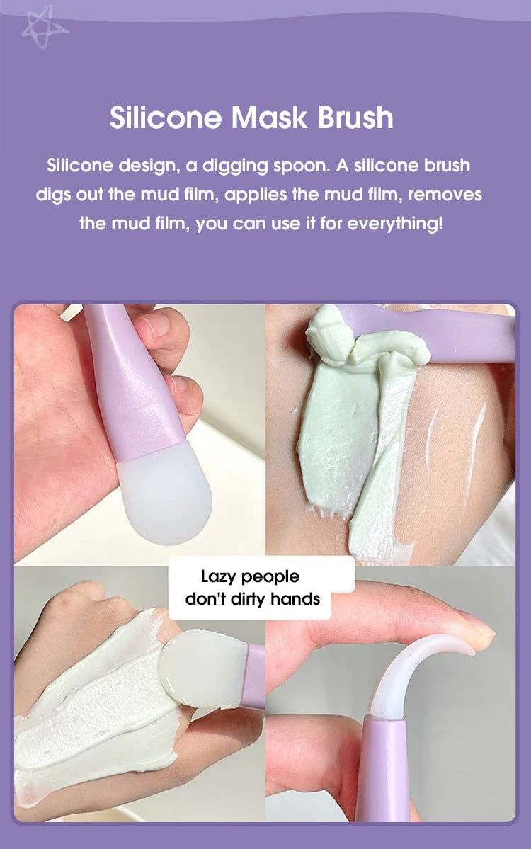Double head silicone facial mask brush face cleaning scraper daub type mud film special brush beauty tool