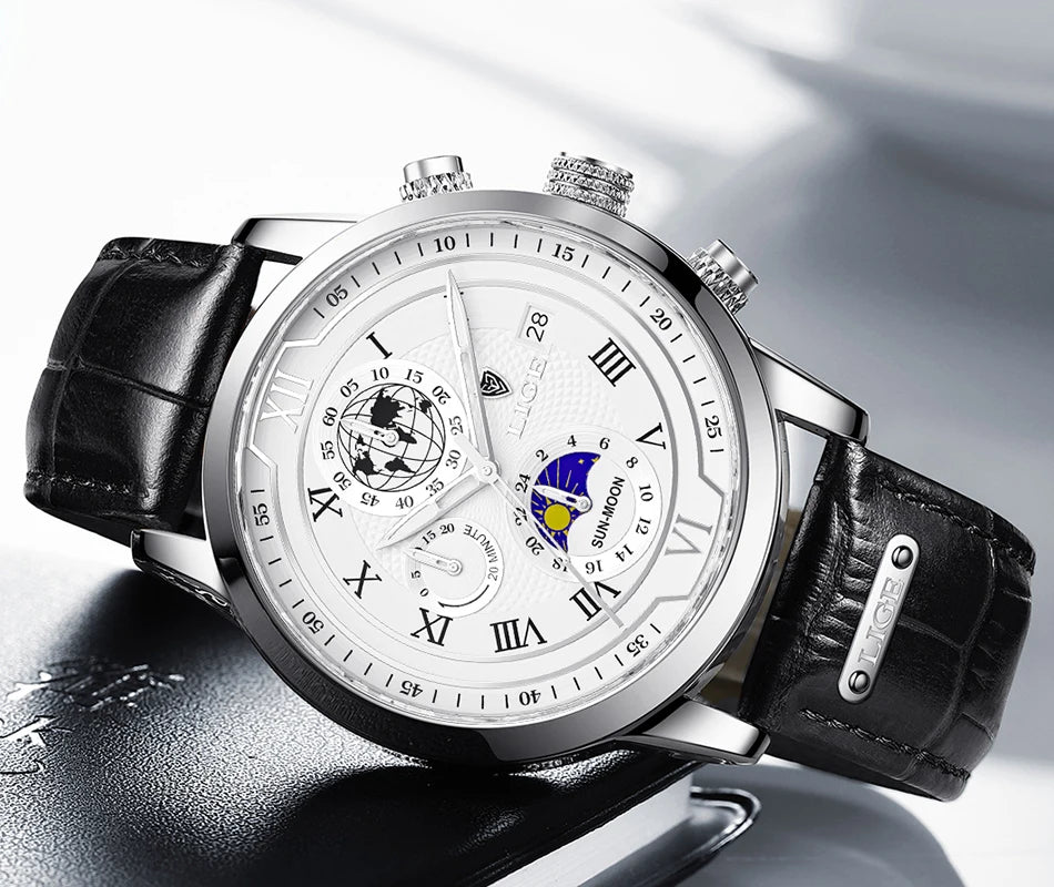 LIGE Top Brand Luxury Watch for Men Business Casual Men's Watches Wristwatch Man Quartz Chronograph Waterproof Watches Clock New