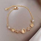 Luxury Fine Bracelet for Women Girls Fashion Flower Planet Shiny Zirconia Bracelet Charms Accessories Jewelry Set Party Gifts