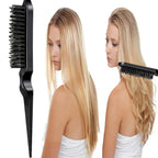 8Pcs Hair Brushes Set with Teasing Bristle Brush, Edge Control Brush, and 2Pcs Metal Pin Rat Tail Combs for Women's Hair Styling