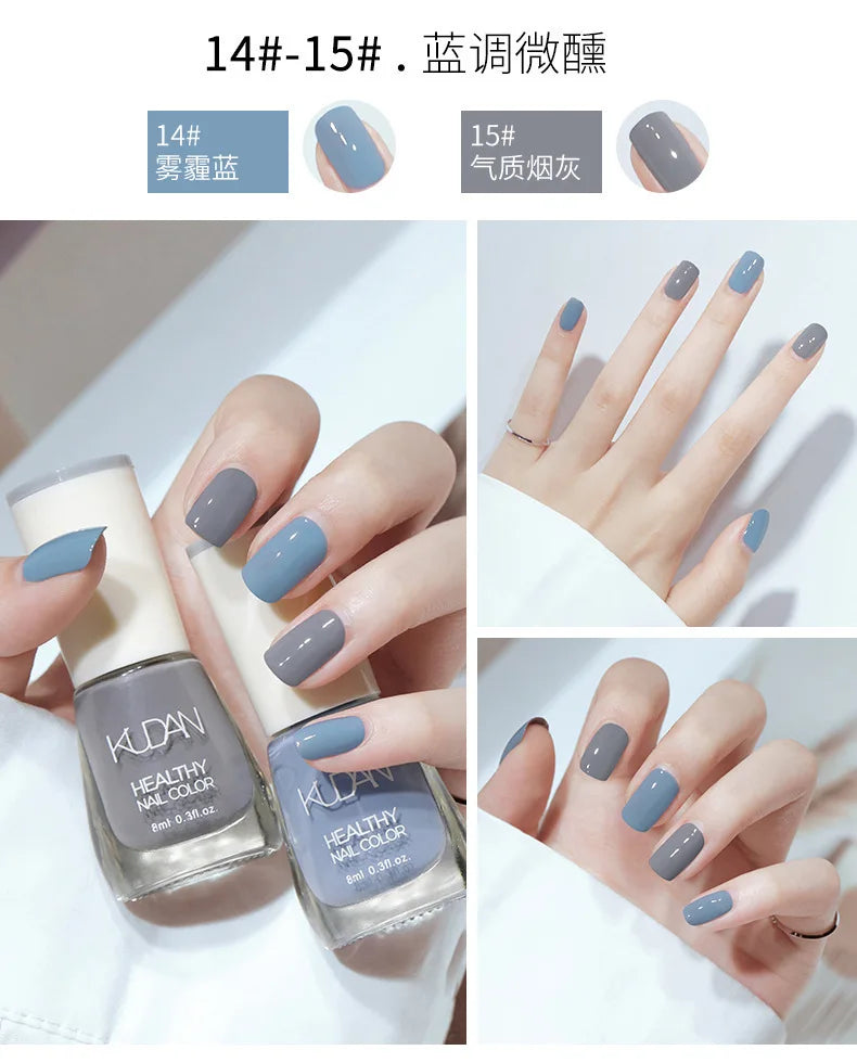 Nail Polish Without Baking Lamp White Fine Glitter Non-baking Non-peel Transparent Shiny Oil Base Coat Nude Nail Polish