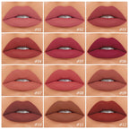 O.TWO.O 12 Color Liquid Lipstick Matte Finish Sexy Silky Lip Gloss Waterproof Kiss-proof Lasting Lip Glaze Lip Tint Cosmetics